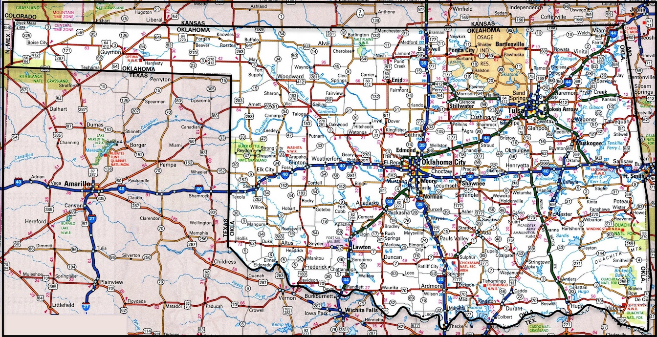 Map Of Oklahoma And Other Free Printable Maps