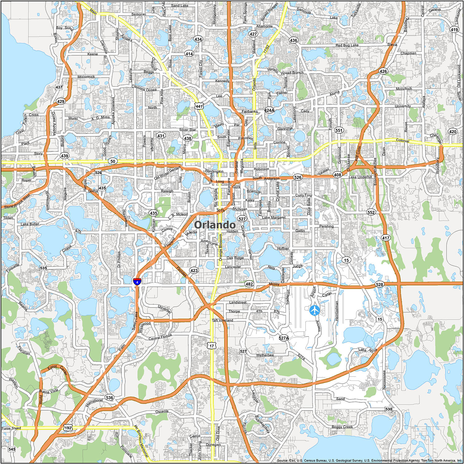 Map Of Orlando Florida GIS Geography