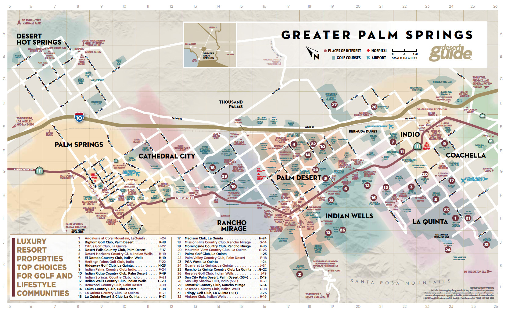 Map Of Palm Springs California And Surrounding Area Printable Maps
