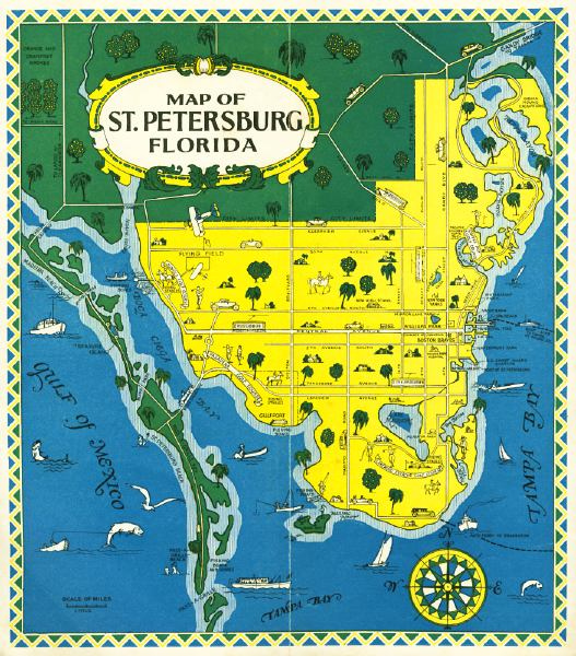 Map Of Saint Petersburg Florida Mid 1900s
