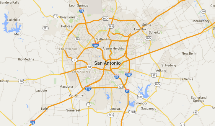 Map Of San Antonio, Texas