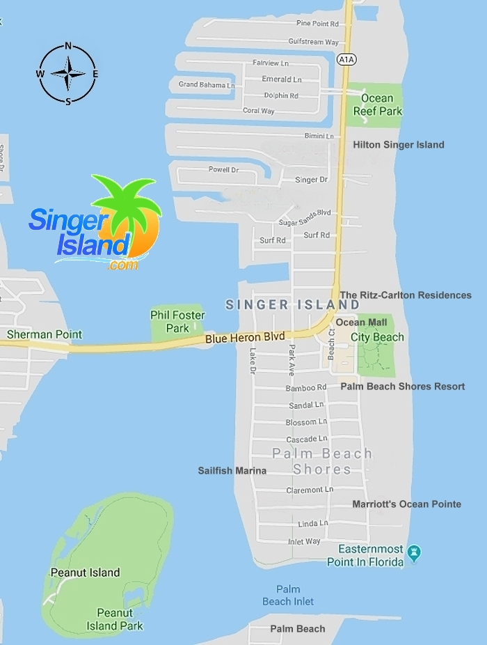 Map Of Singer Island Florida Singer Island Map SingerIsland