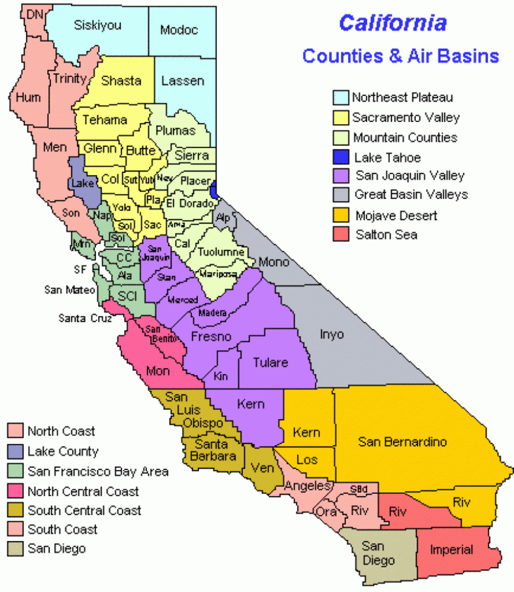 Printable Map Of Southern California Coast