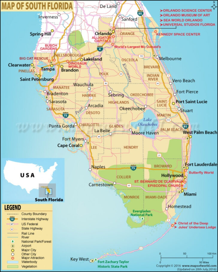 Map Of Southern Florida Gulf Side