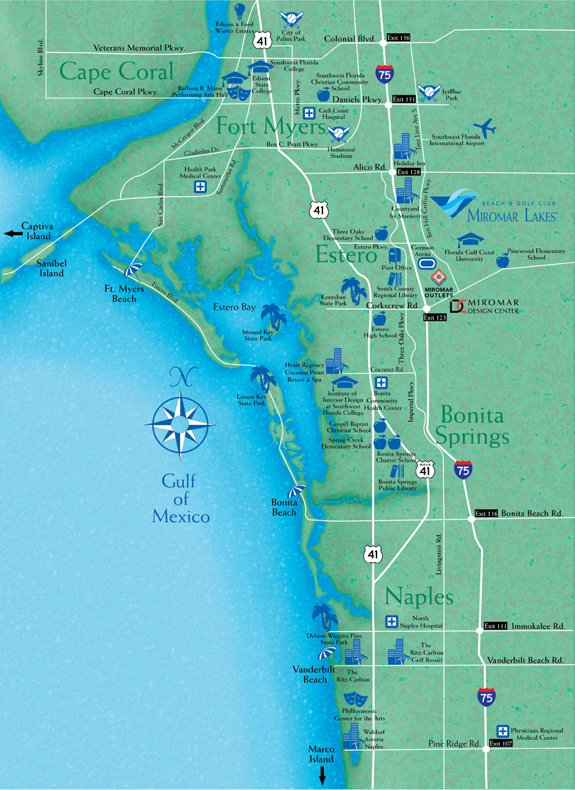 Map Of Southwest Florida Welcome Guide Map To Fort Myers Naples 