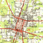 Map Of Starke 1949 Florida