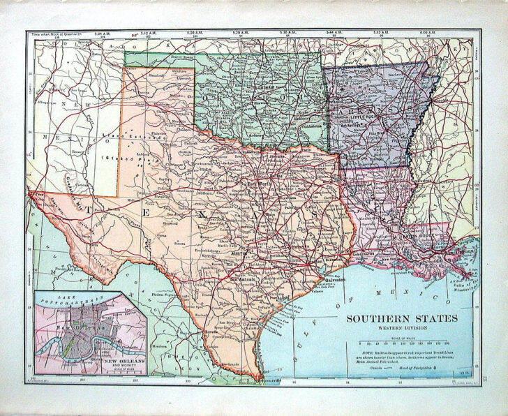 Map Of Texas Louisiana Arkansas And Oklahoma