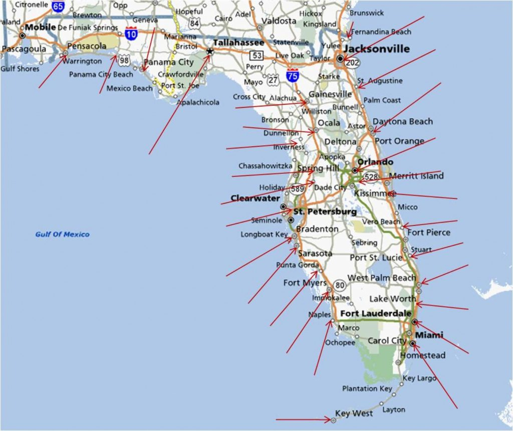 Map Of The Gulf Coast Of Florida And Travel Information Download 