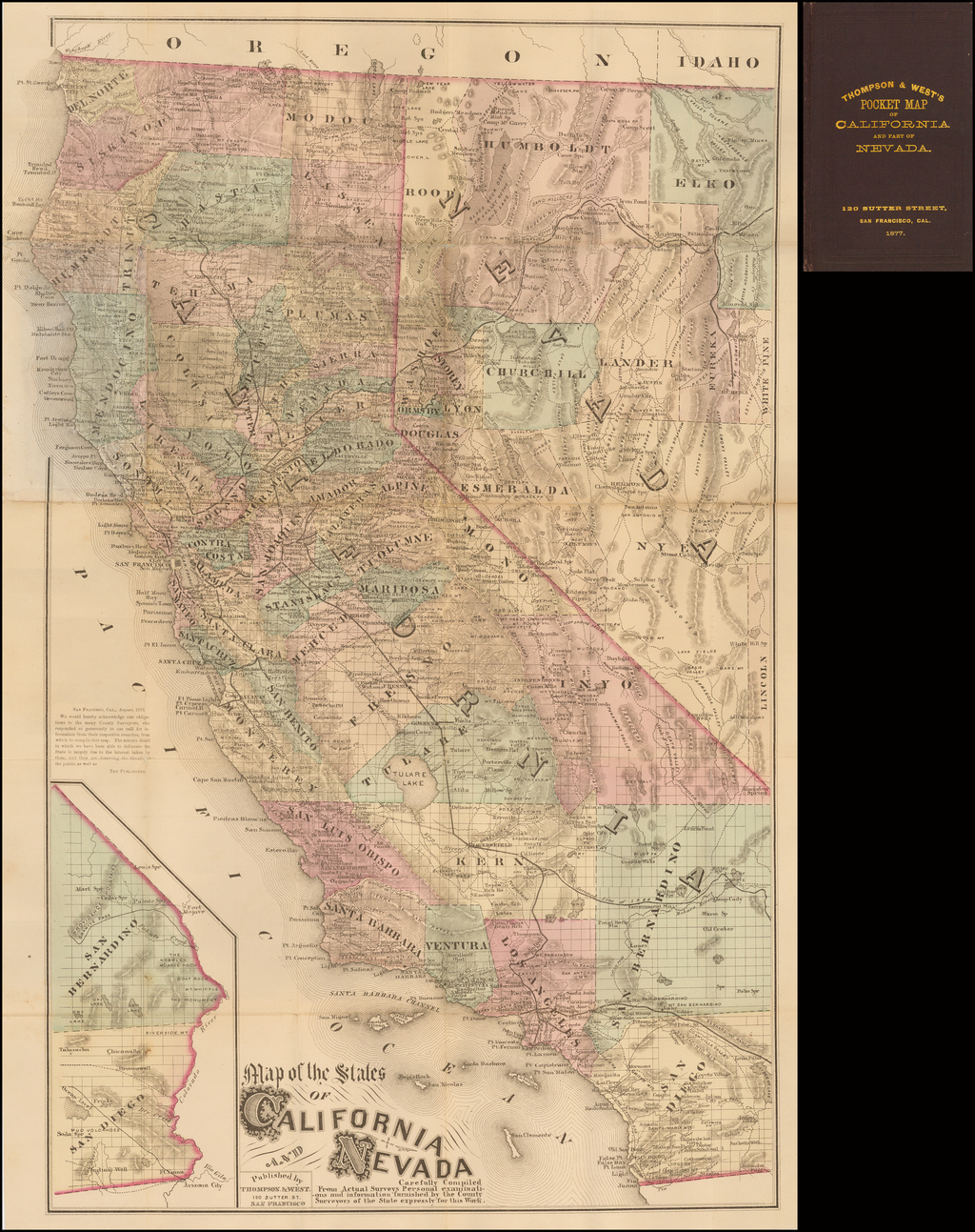 Map Of The States Of California And Nevada Carefully Compiled From 