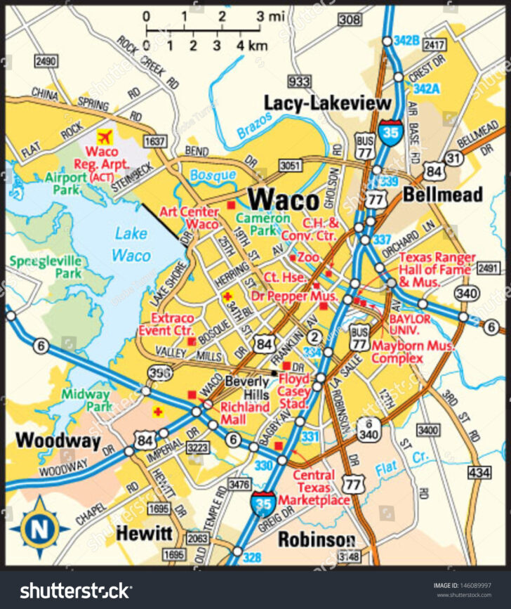 Waco Texas Area Map