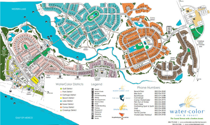 Map Of Watercolor And Seaside Florida