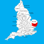 Map Suffolk In East England United Kingdom Vector Image