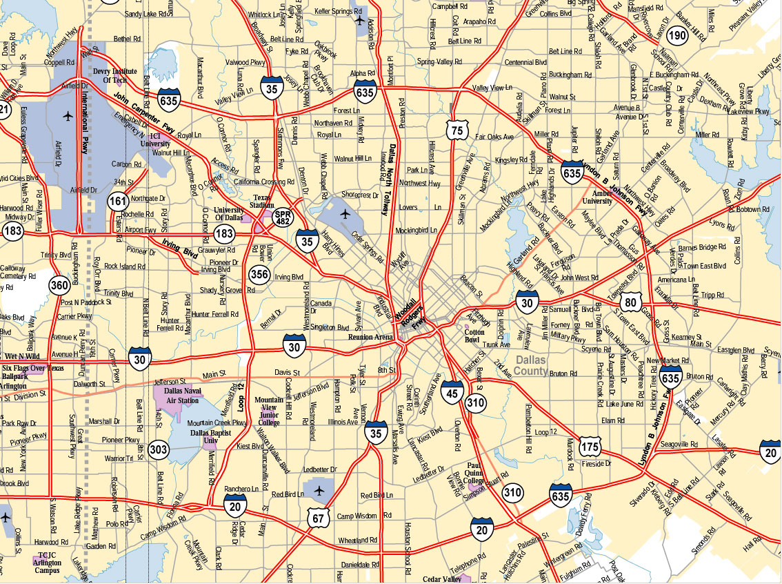 Mapas De Dallas EUA MapasBlog