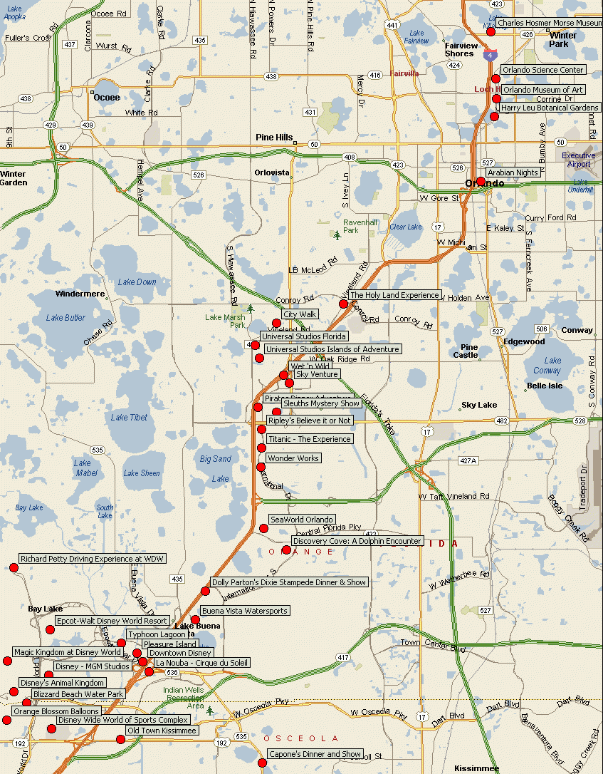Mapas De Orlando Florida Maps De Las Principales Atracciones Turisticas