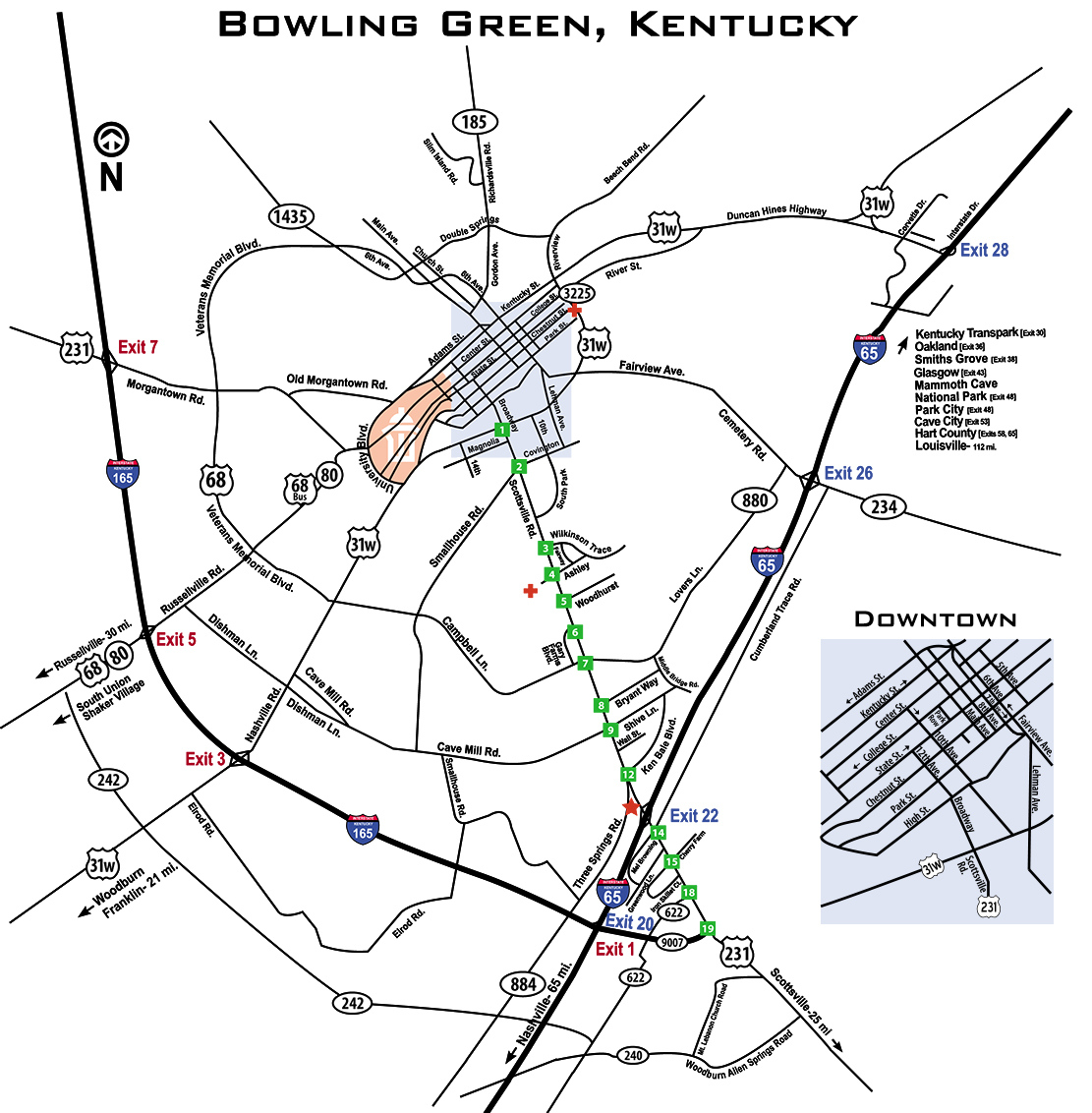 Maps And Directions Getting Around Bowling Green KY