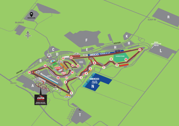 Circuit Of The Americas Printable Map