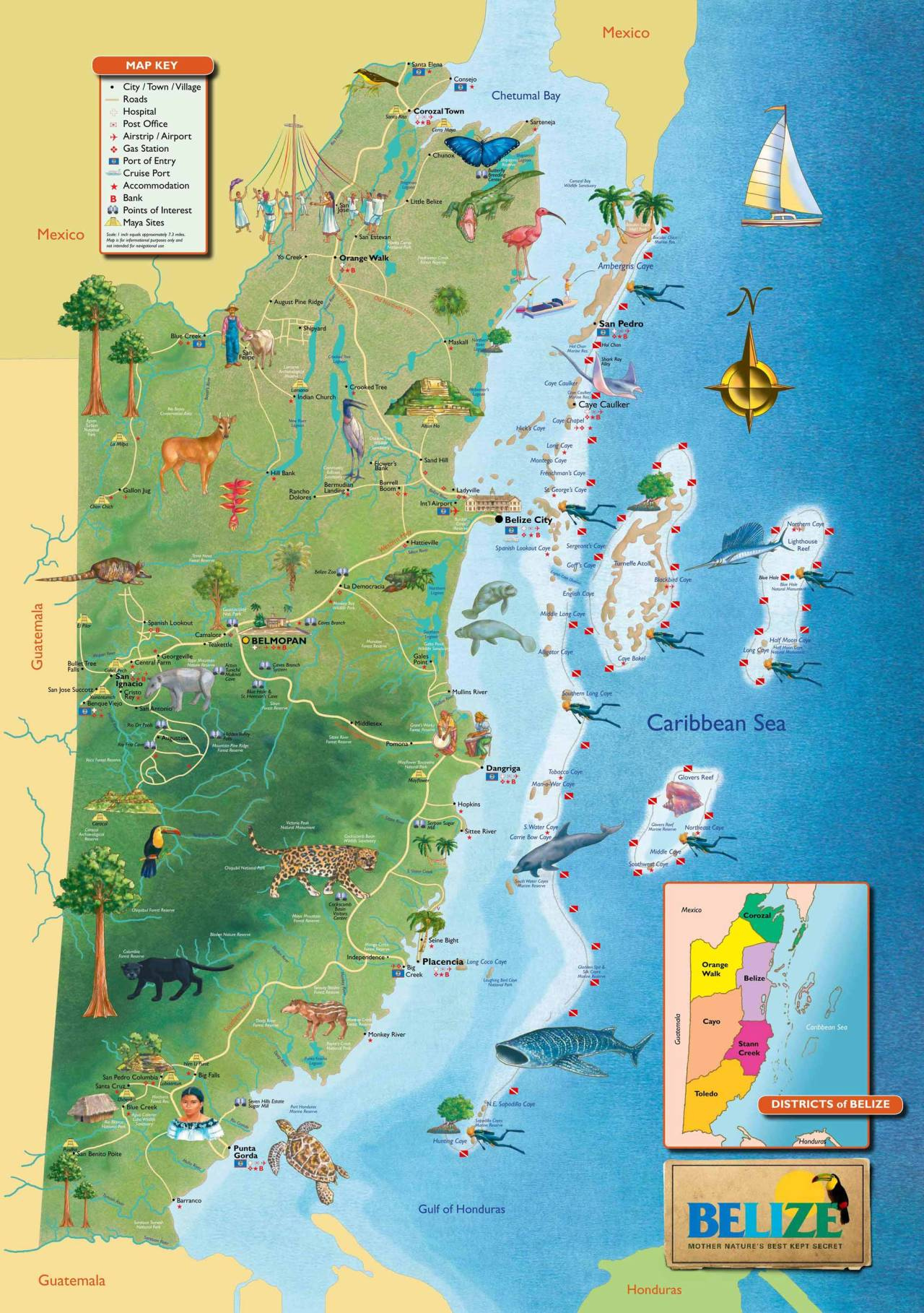 Maptitude A Tourist Map Of Belize
