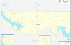 Marion County TX Zip Code Wall Map Basic Style By MarketMAPS