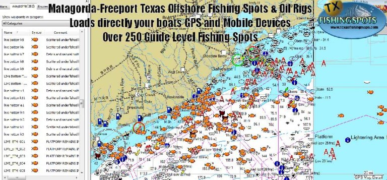 Matagorda texas offshore fishing spots map Texas Fishing Spots Maps 