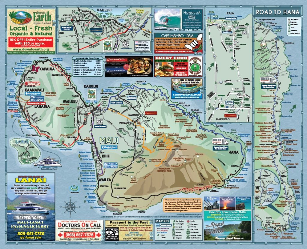 Maui Road Map Printable Printable Maps 1 