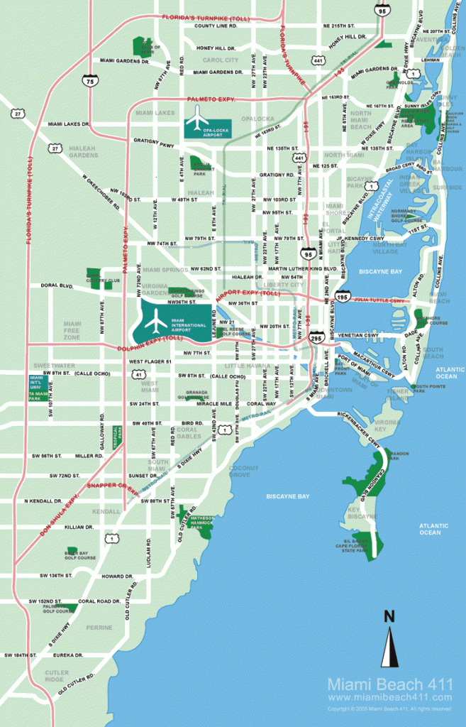 Miami Map Tourist Attractions TravelsFinders Com