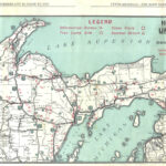 Michigan UP Map 1920 Michigan Highway Map Upper Peninsula