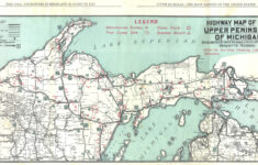 Michigan UP Map 1920 Michigan Highway Map Upper Peninsula