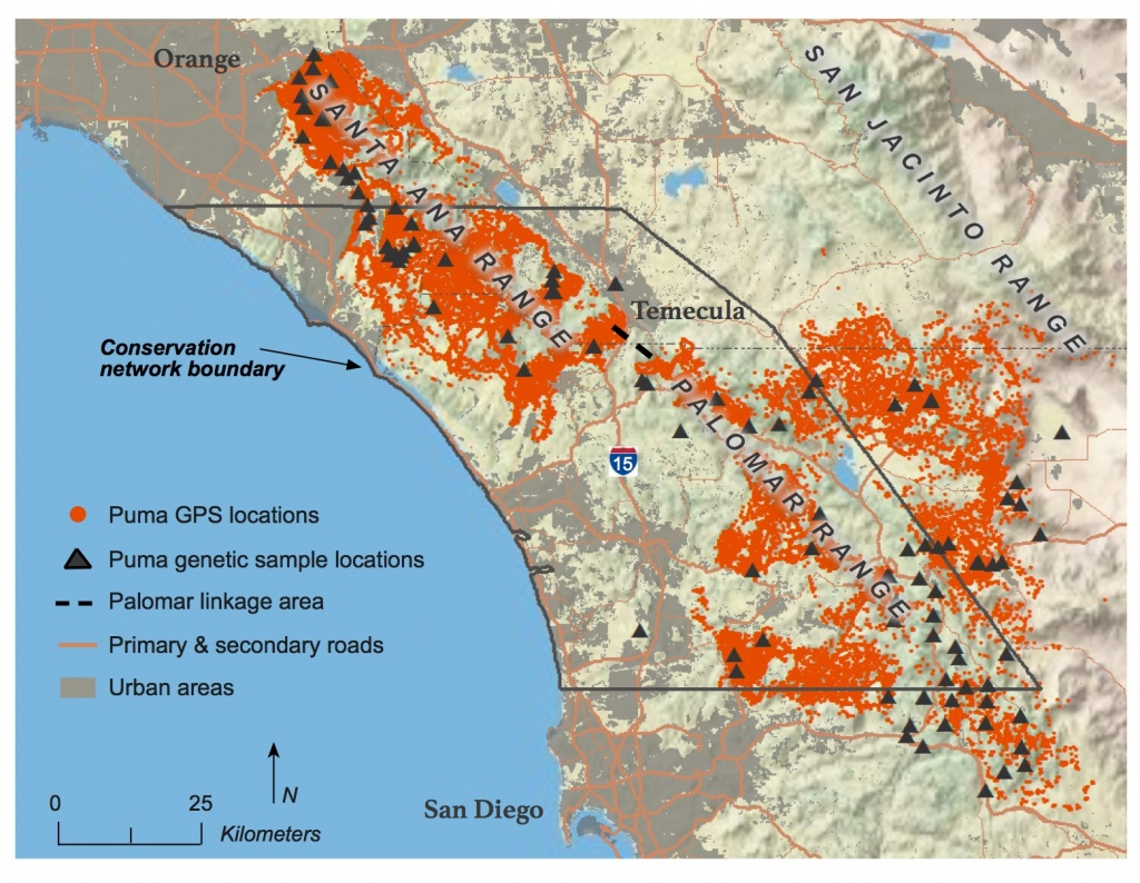 Mlf Feature Fractured Genetics Mountain Lions In California Map 