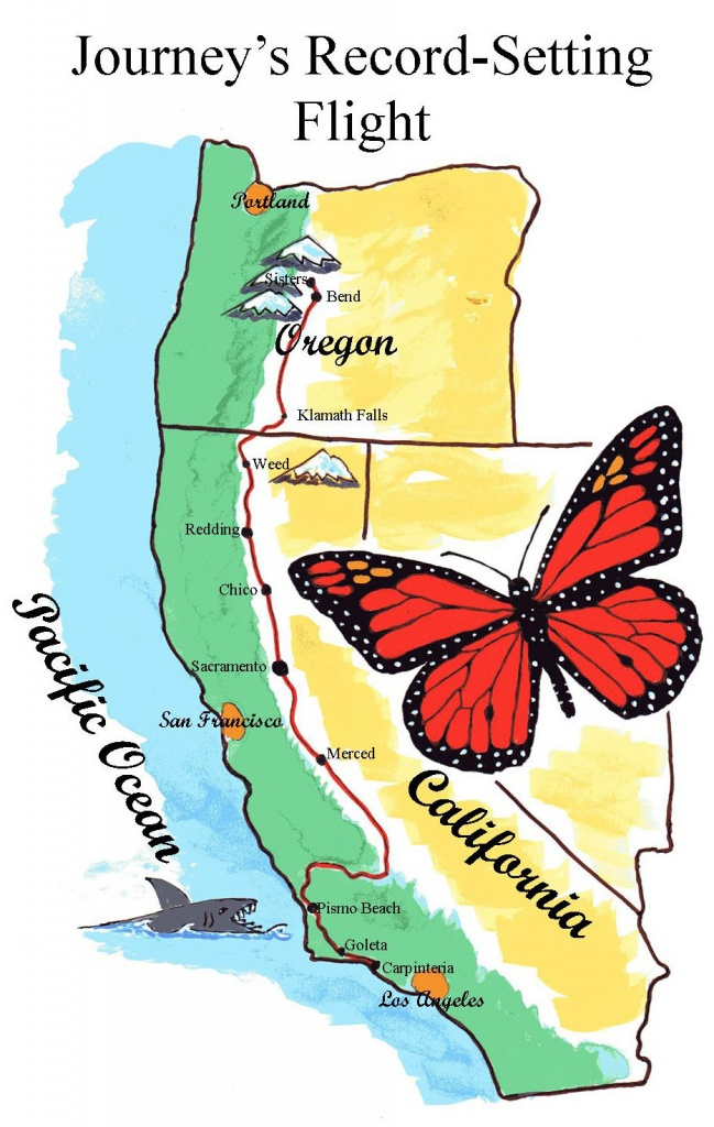 Monarch Butterfly Migration Map California Printable Maps