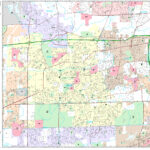 Naperville Illinois Wall Map Premium Style By MarketMAPS