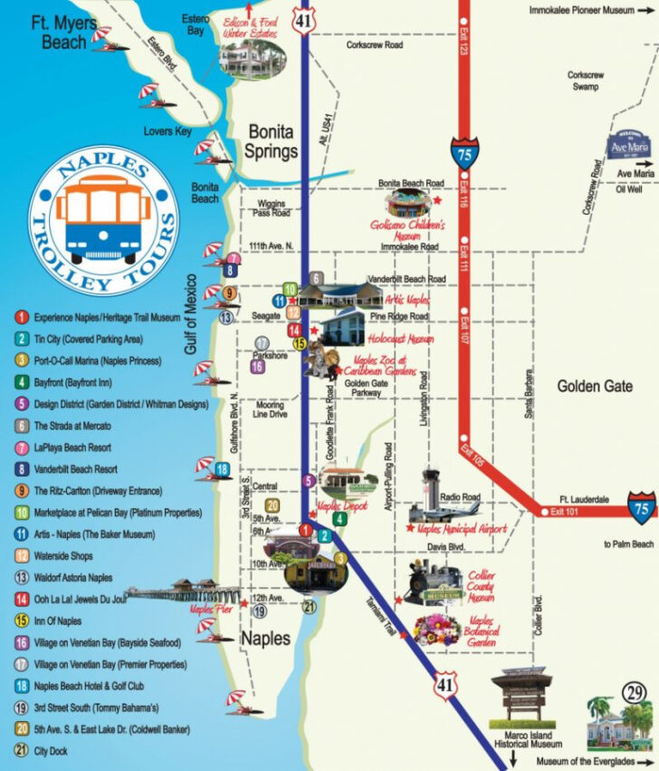 Naples Trolley Map