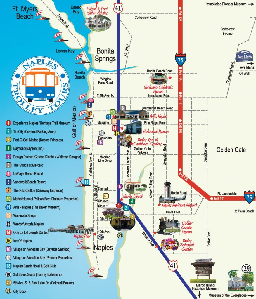 Naples Trolley Route Map Fav Places In My Home State florida For 