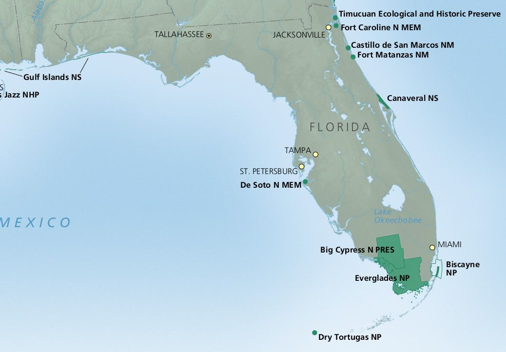 National Parks In Florida Beaches Mangrove Swamps