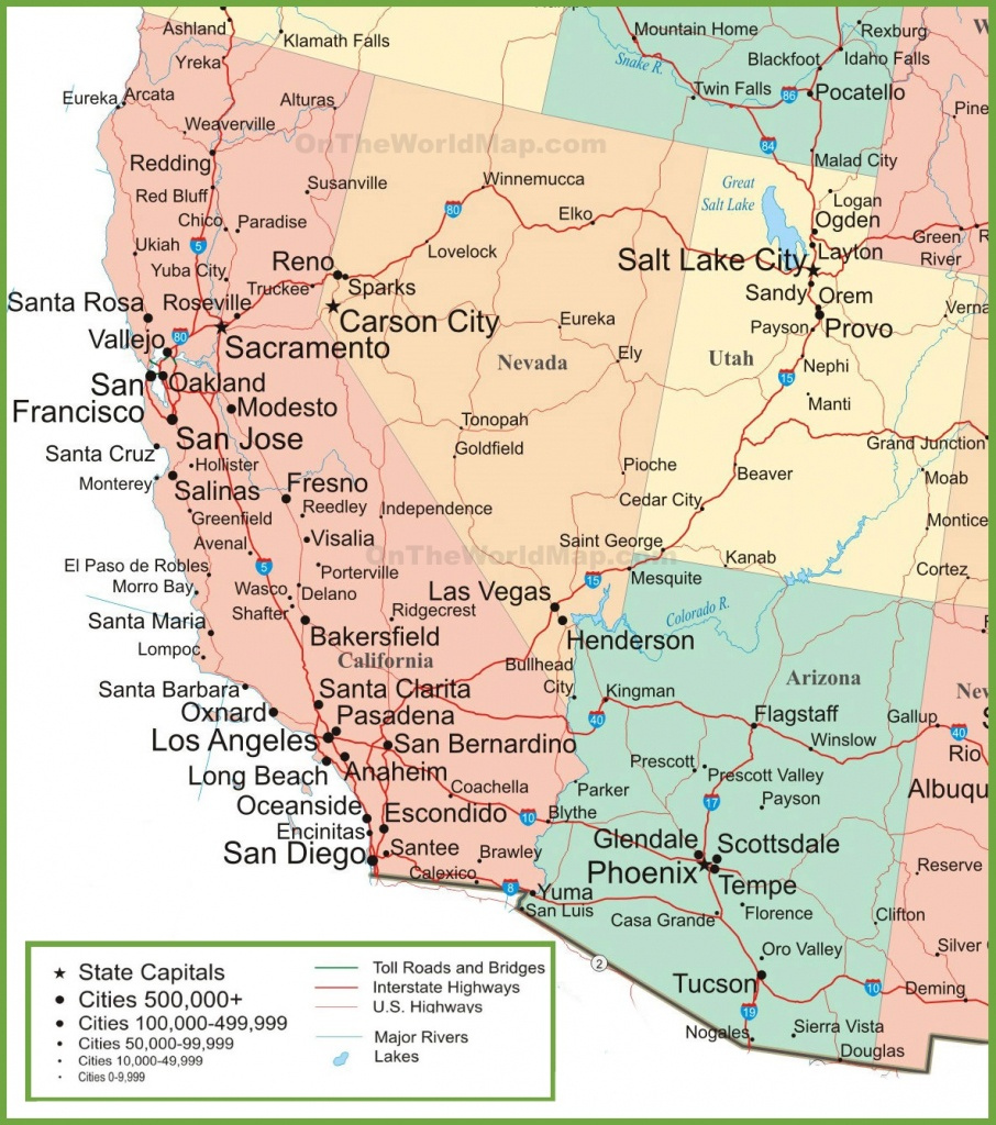 Nevada Road Map Road Map Of California And Nevada Printable Maps