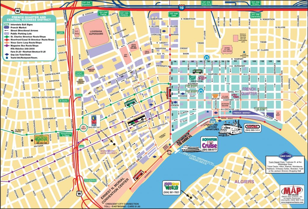 New Orleans French Quarter Tourist Map New Orleans Street Map 