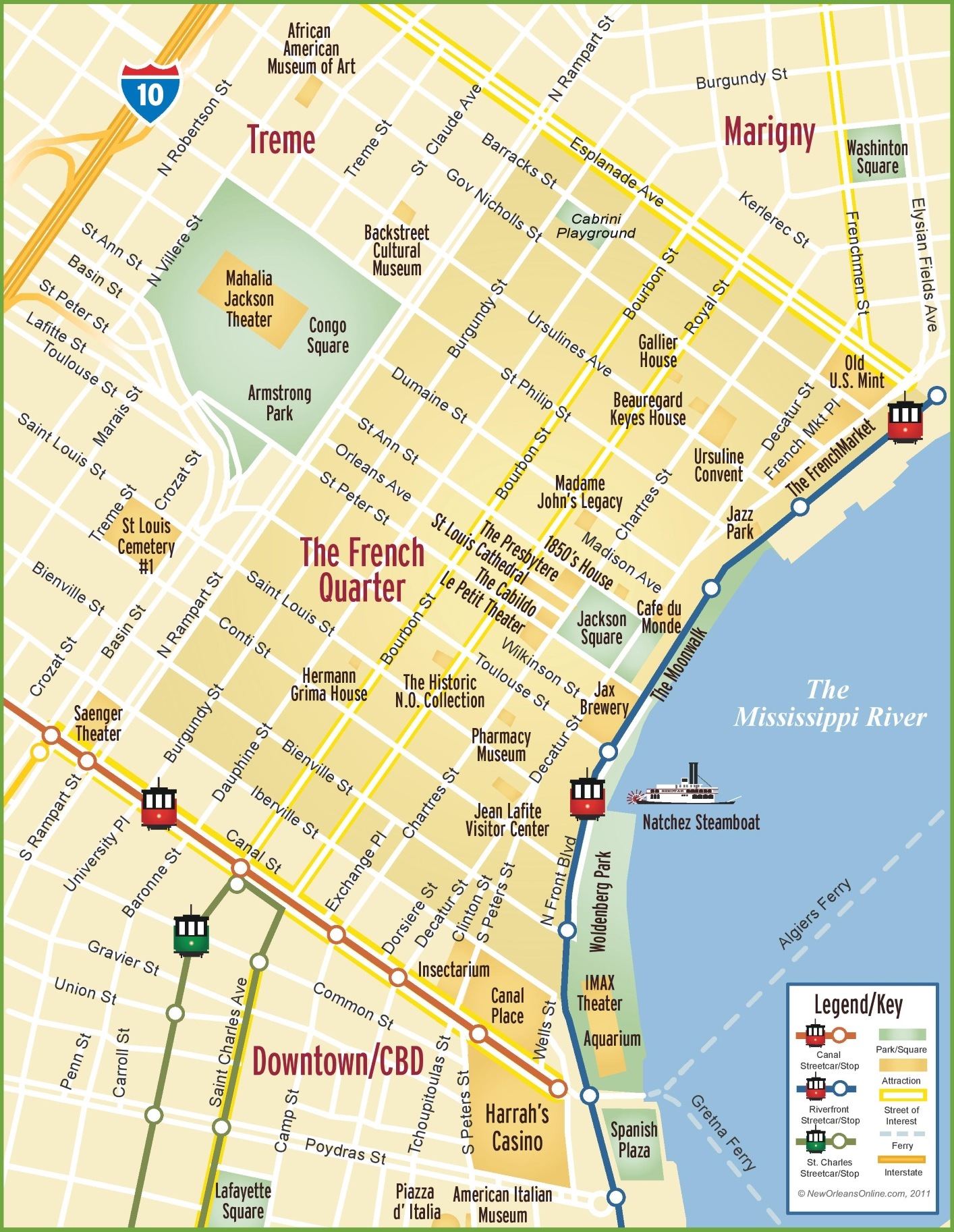 New Orleans Street Map Printable Printable Maps