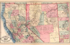 New Rail Road And County Map Of Northern California And Nevada Art