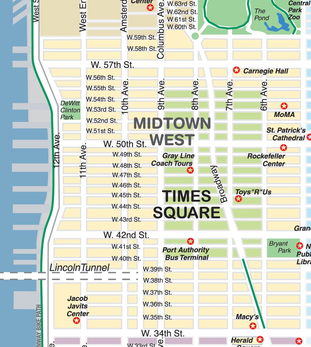 New York City Landmarks Map Google Search New York City Map Nyc 