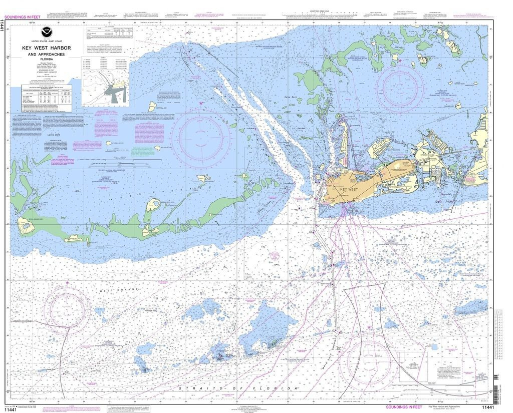 NOAA Nautical Chart 11441 Key West Harbor And Approaches Nautical 