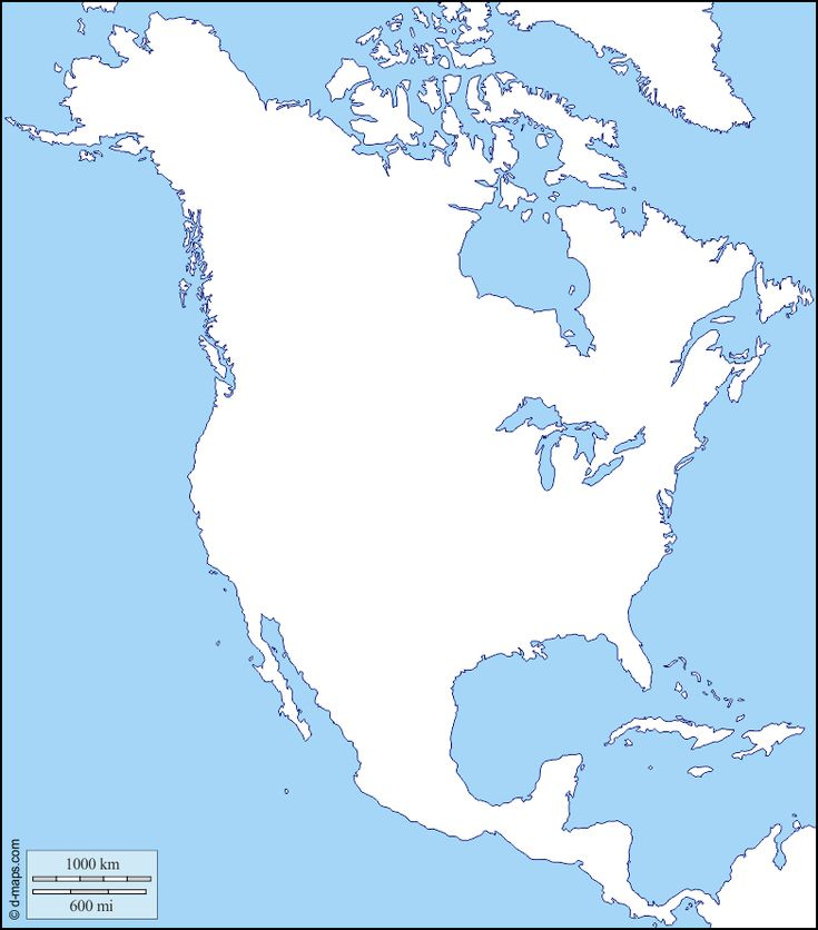 North America Free Map Free Blank Map Free Outline Map Free Base Map 