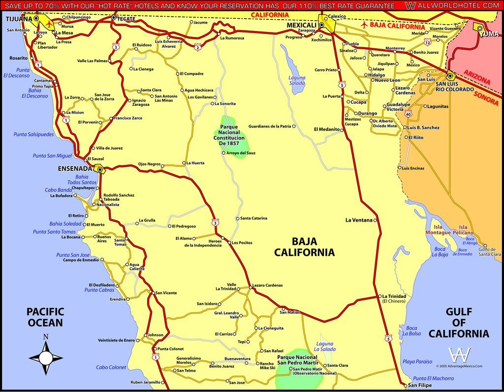 North Baja California Maplets Baja California Norte Map Printable 
