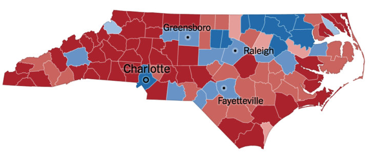 North Carolina Political Persuasion Map