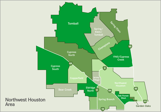 Northwest Map Of Houston Surrounding Communities Area Map North 