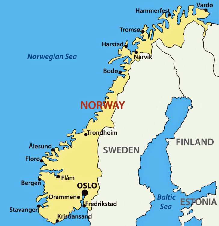 Free Printable Map Of Norway