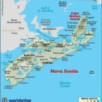 Nova Scotia Canada Large Color Map