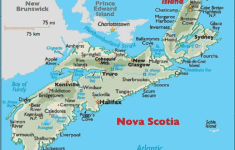 Nova Scotia Canada Large Color Map