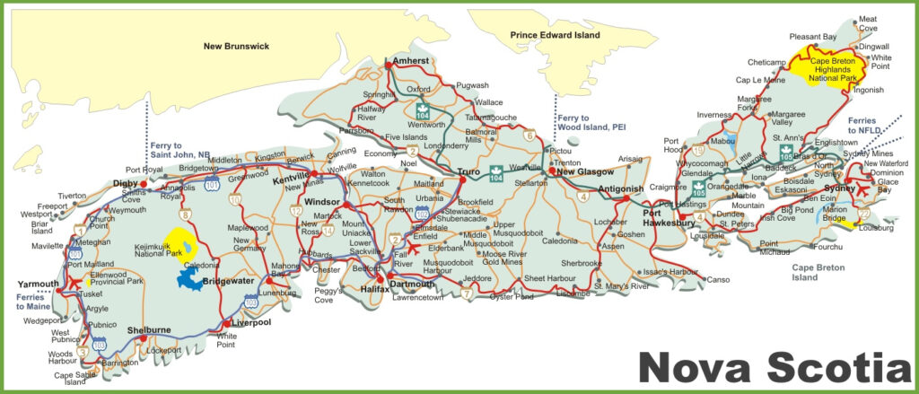 Nova Scotia Road Map Wells Printable Map   Nova Scotia Road Map 1024x439 