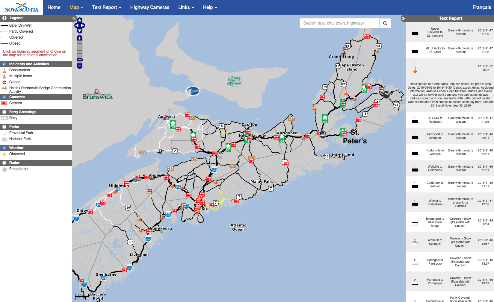 Nova Scotia Road Map St Peter s