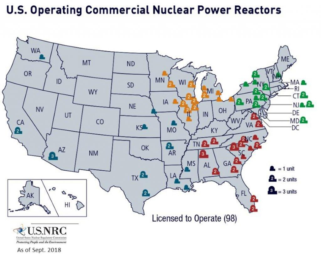 Nrc Map Of Power Reactor Sites Nuclear Power Plants In Florida Map 
