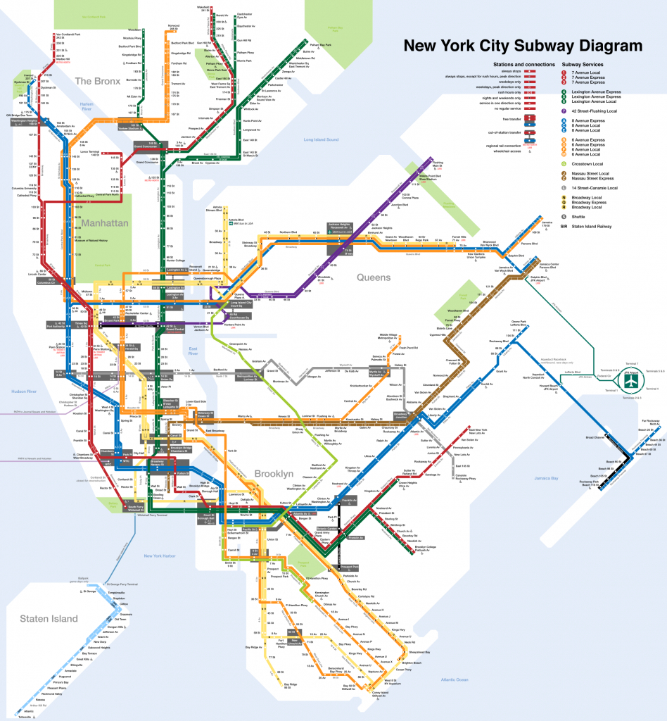 Nyc Subway Map Manhattan Only Printable Free Printable Maps